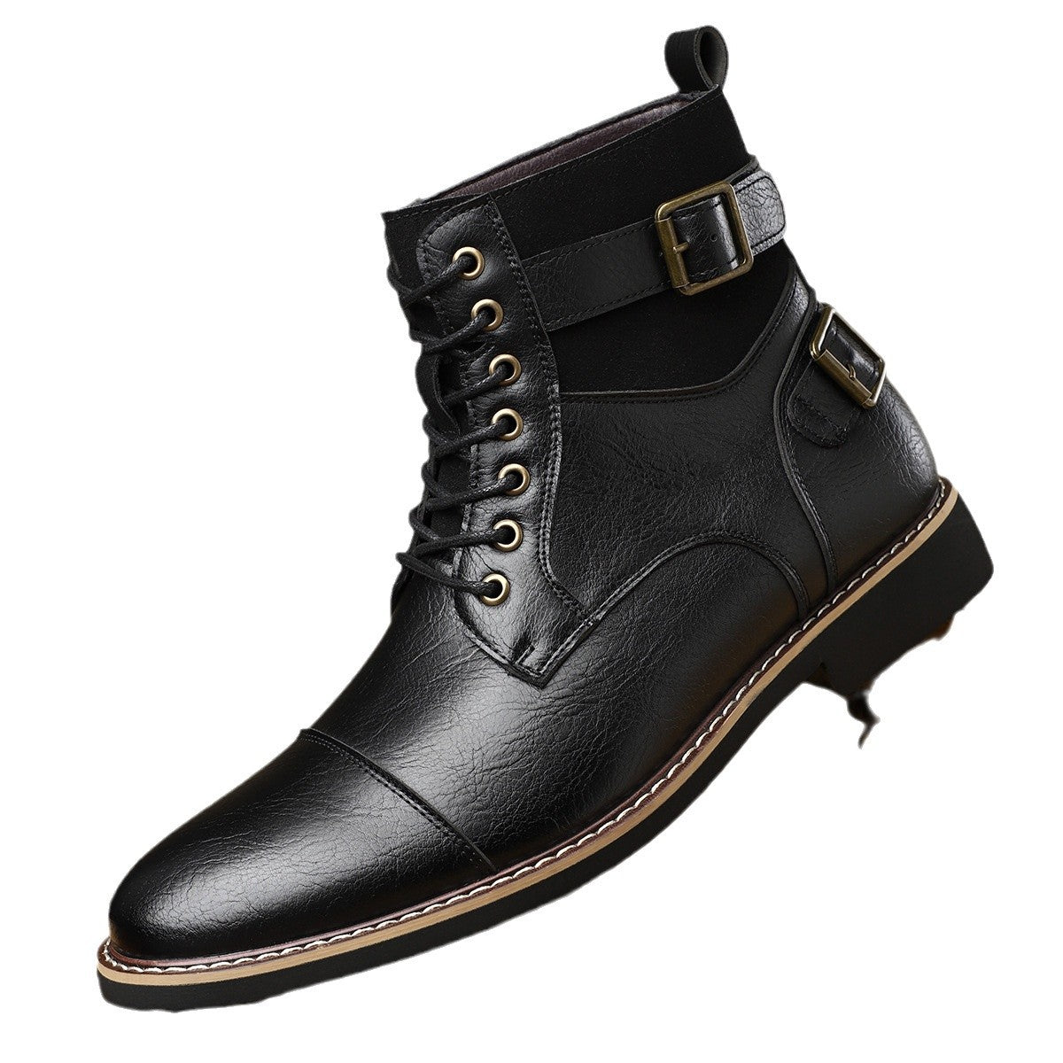 Men's Retro Mid-Top Pointed Casual Martin Boots