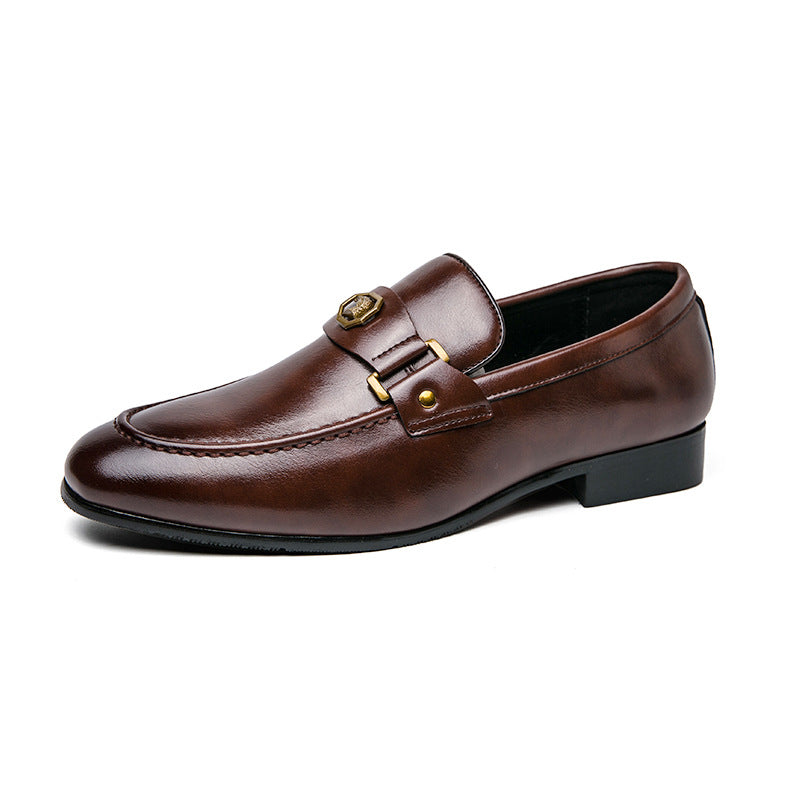 Men's Metal-Buckle Slip-On Shoes