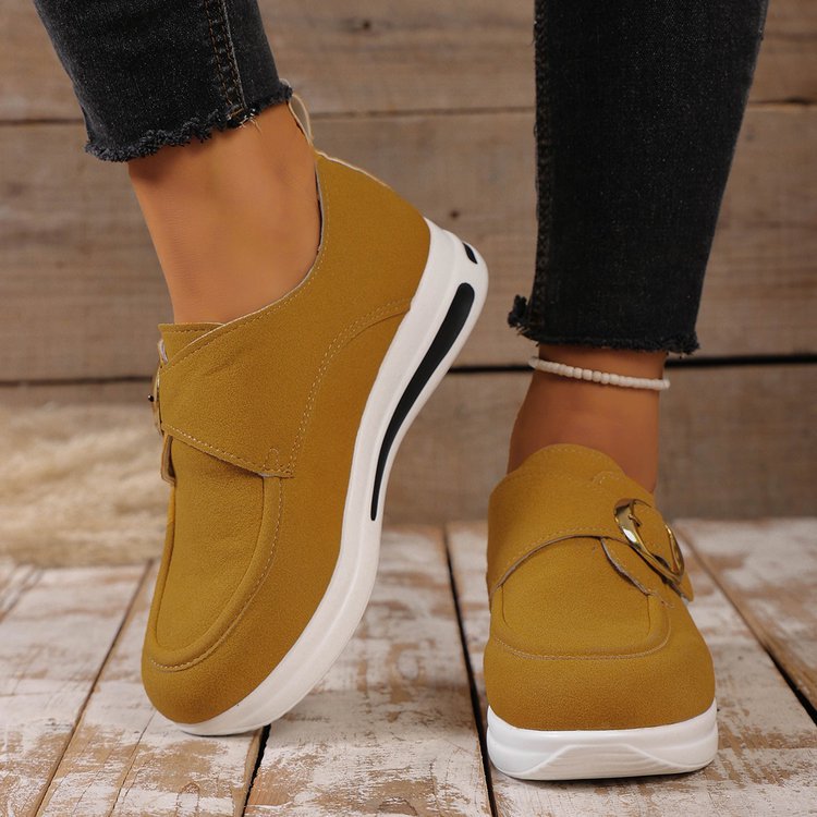 Women's Solid-color Front-laced Casual Wedges Shoes