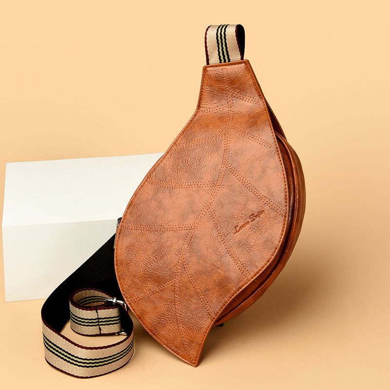 Women's Retro Leaf-Shaped Waist Bag