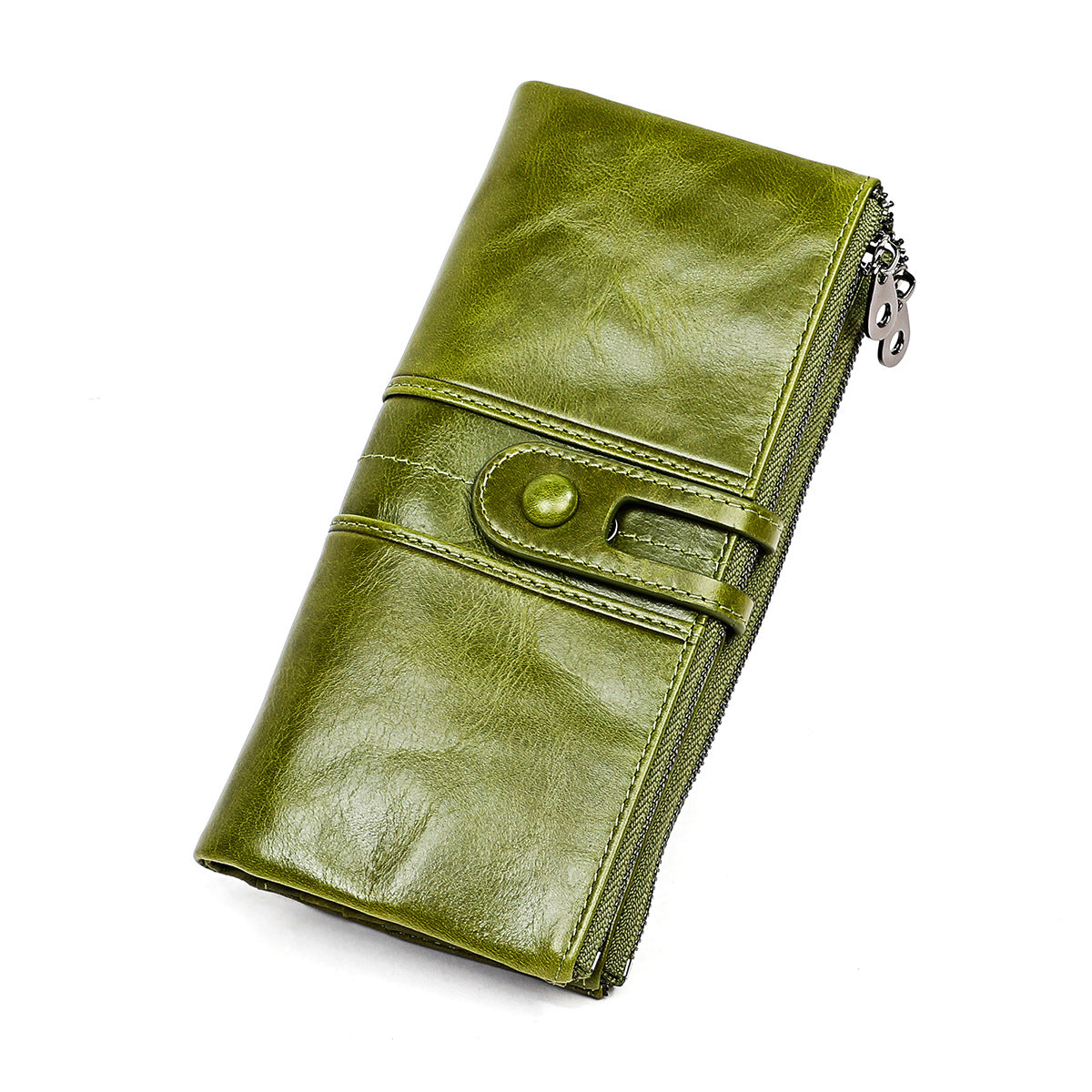 Unisex Top Layer Leather Tri-Fold Wallet