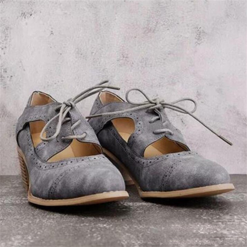 Women's Lace-Up Cutout High-Heeled Shoes