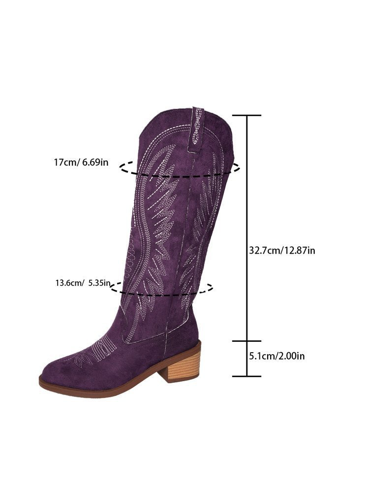 Women's Vintage Embroidered V-Cut Martin Boots