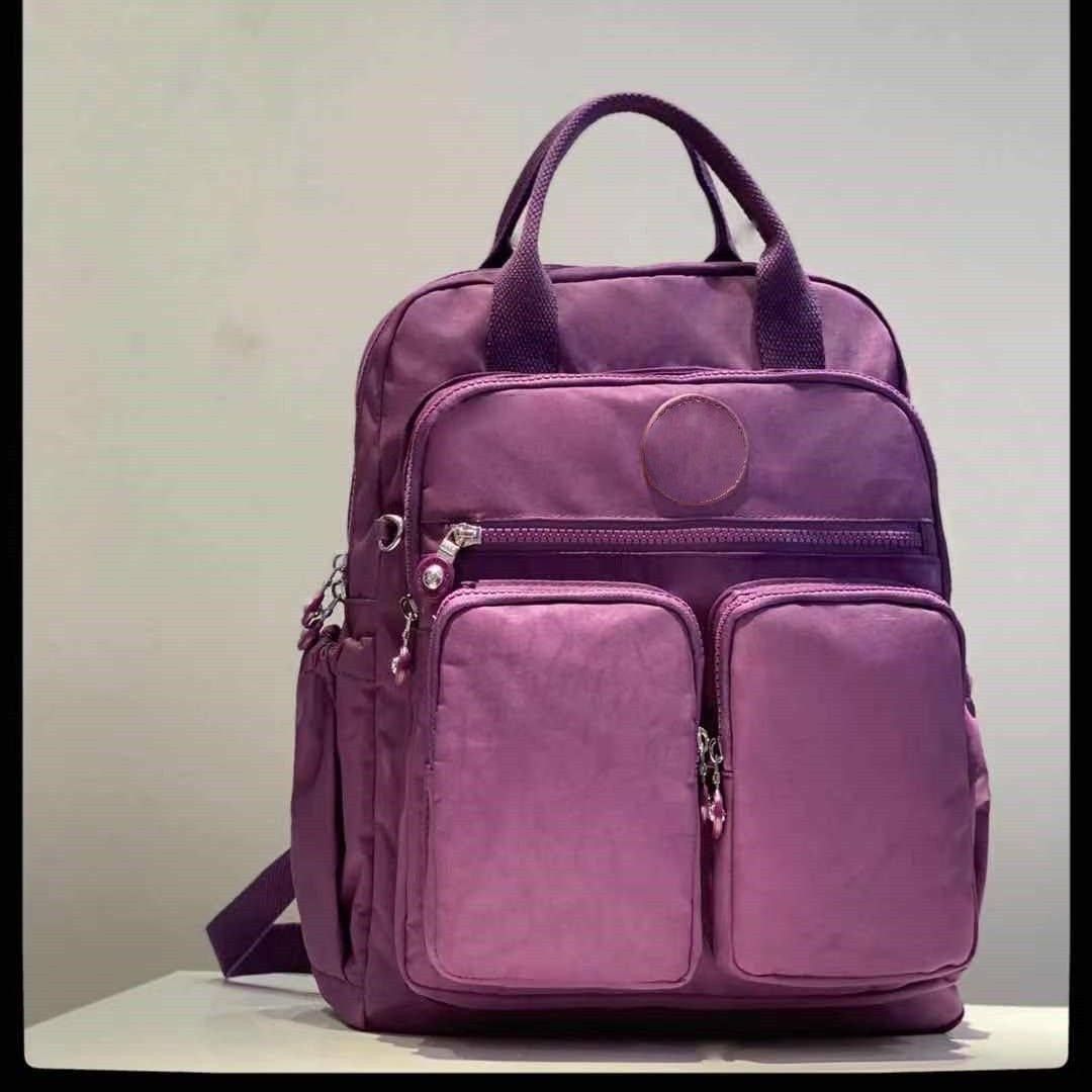 Leisure Backpack With Lightweight Nylon Multiple Pockets
