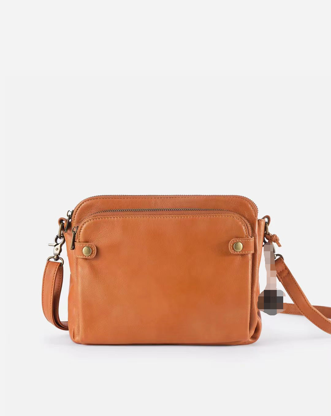 Vintage Three Layer Leather Messenger Bag Travel Bag