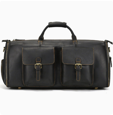 Vintage Multifunctional Leather Travel Duffle Bag Travel Bag