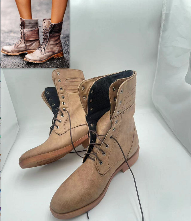 Women's Cross Strap Martin Boots