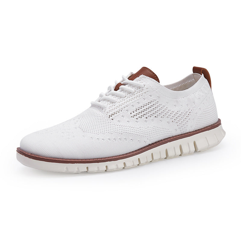 Men's Knitted Lace-Up Casual Sneakers