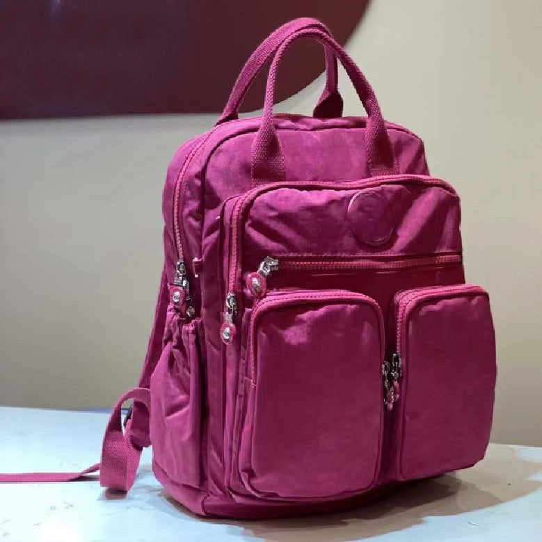 Leisure Backpack With Lightweight Nylon Multiple Pockets