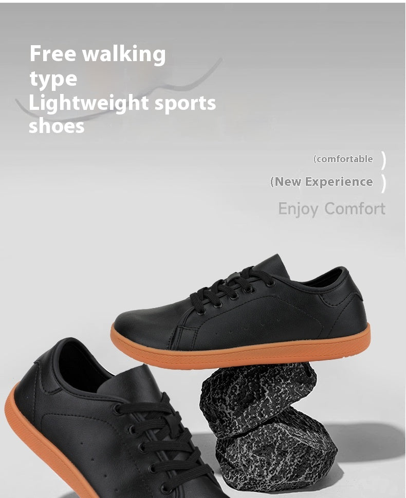 Wide Toe Synthetic Leather Flats