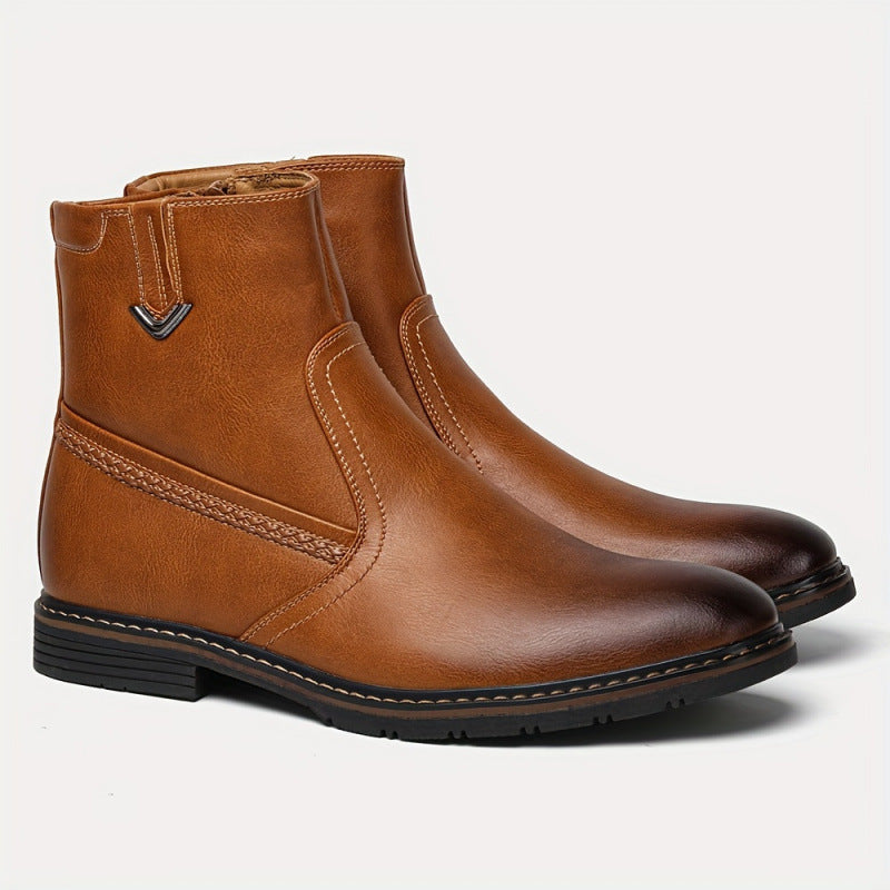 Dress Boots with Zipper and Faux Fur