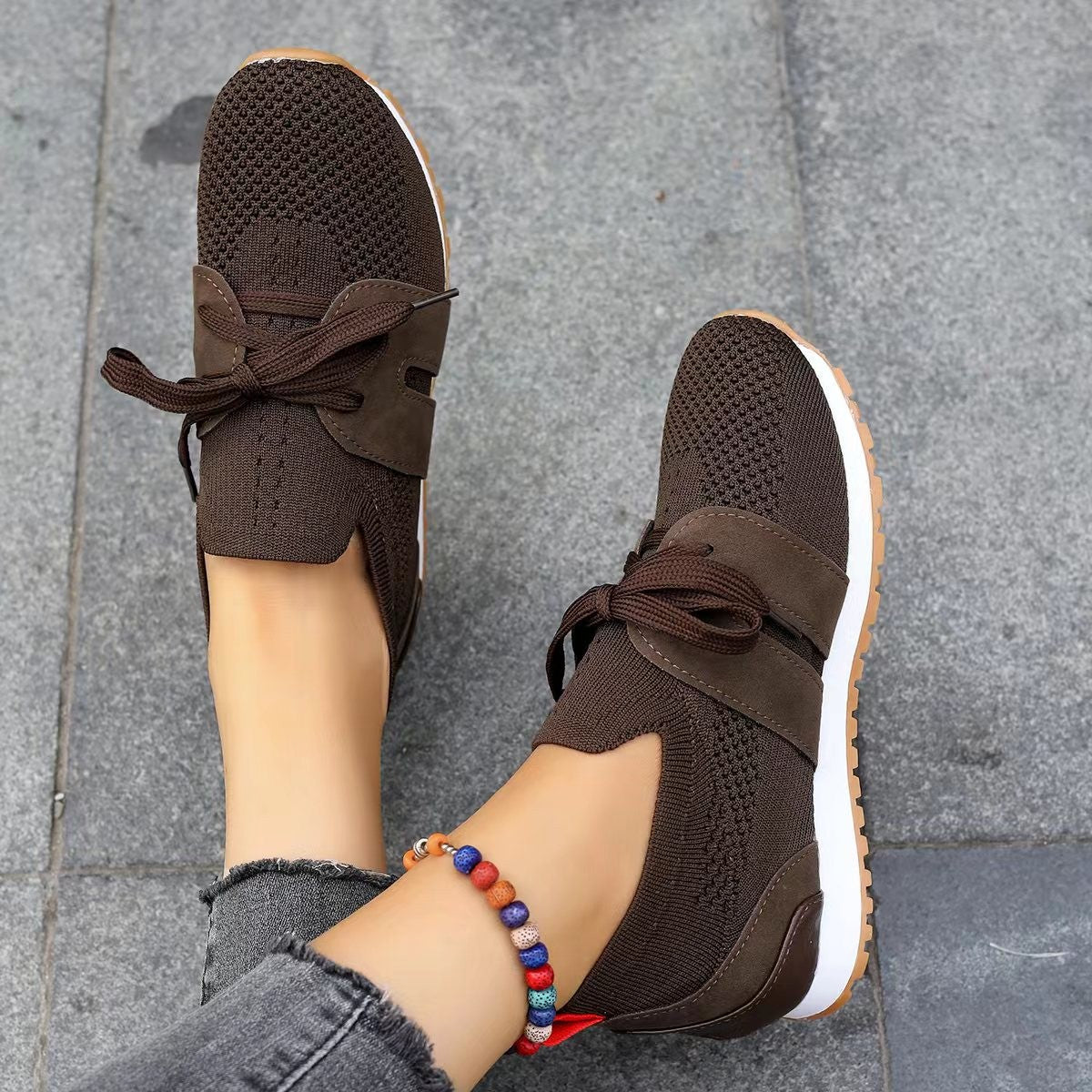 Women's Lace-Up Mesh Walking Wedges
