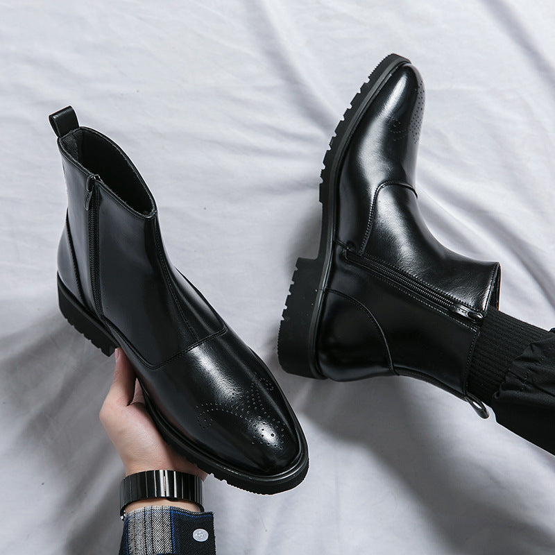 Men's British Fashion High Top Casual Chelsea Boots