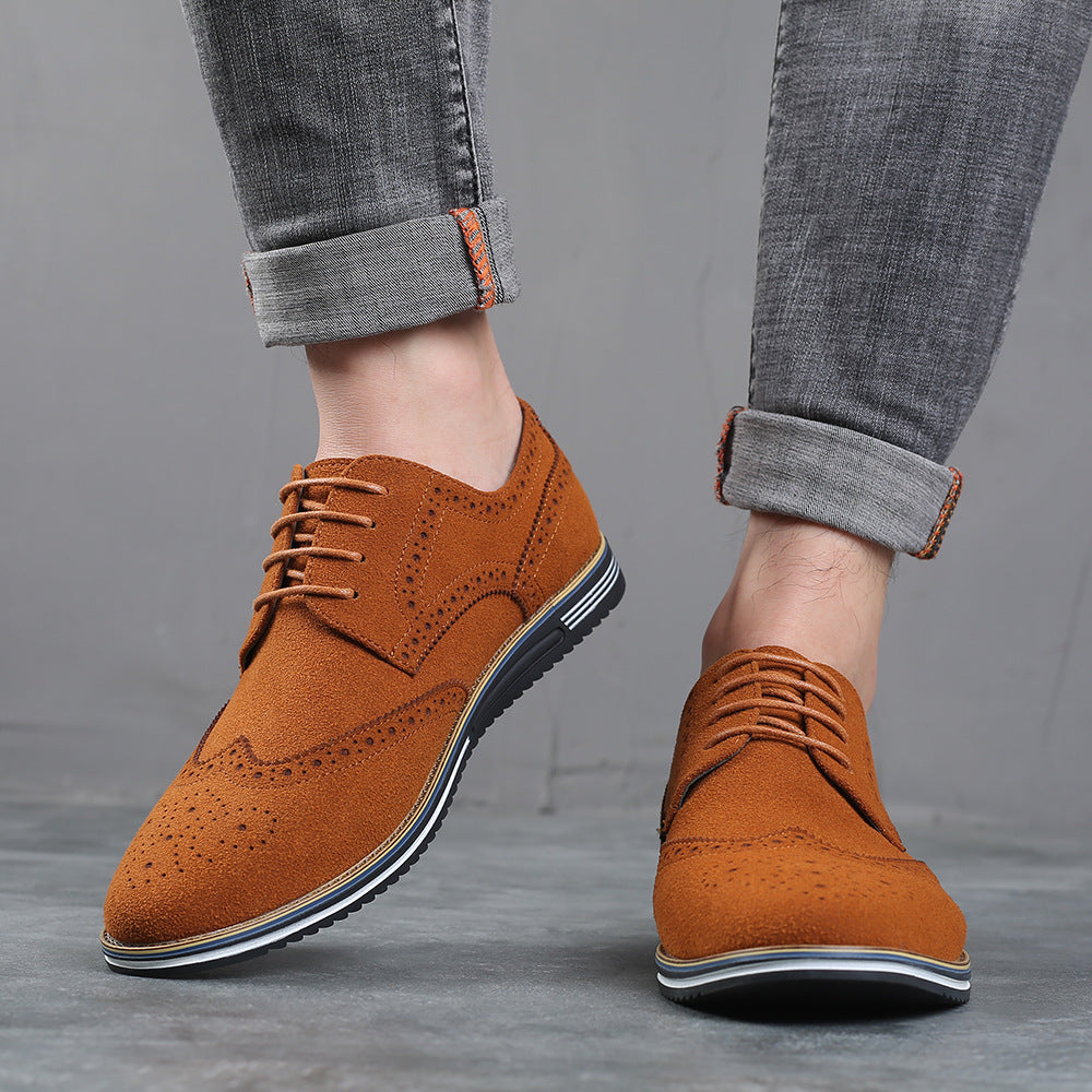 Men's Frosted Low-Top Suede Leather British Platforms