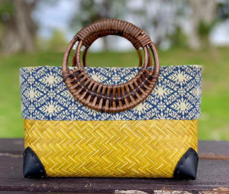 Women's Ethnic Style Bamboo Woven Handbag