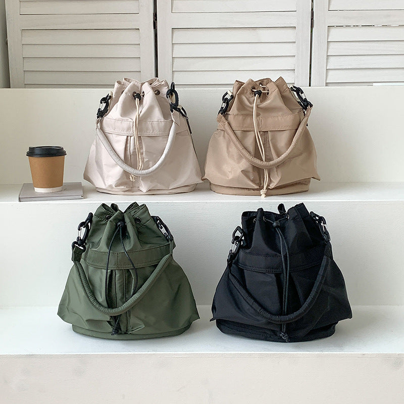 Portable Drawstring Shoulder Messenger Travel Bag