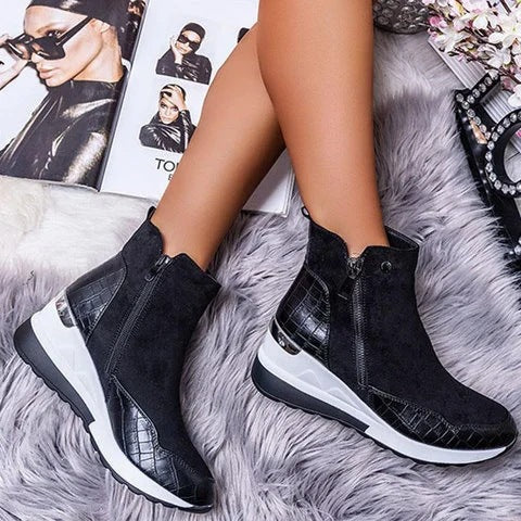 Low Barrel Wedge Martin Boots