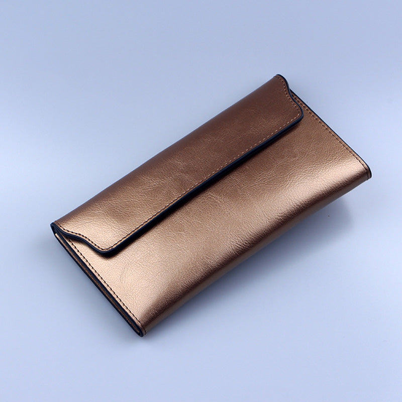 Genuine Leather Long Wallet