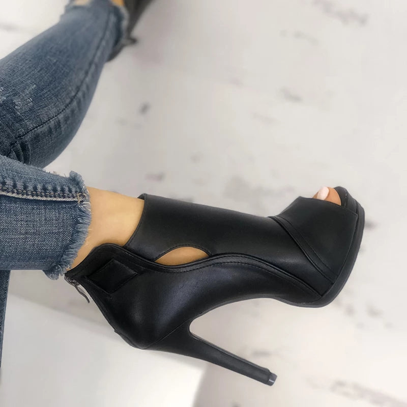 Fish Mouth High-Heel Sandals