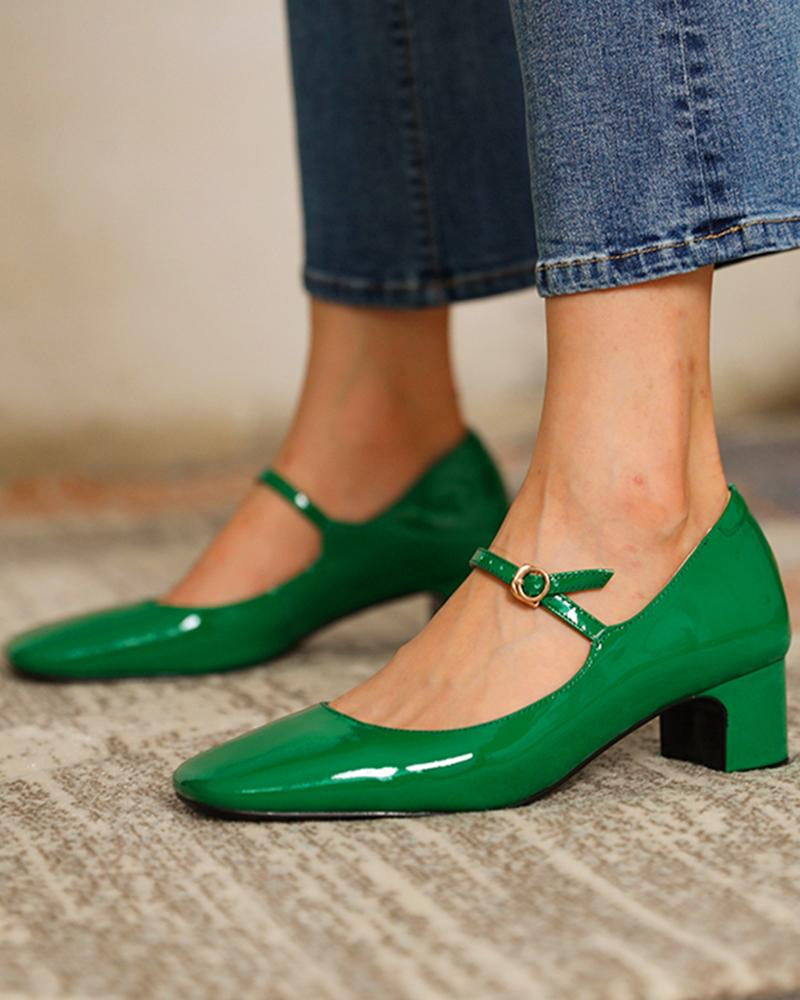 Women's Square-Toe Mary Jane Shoes
