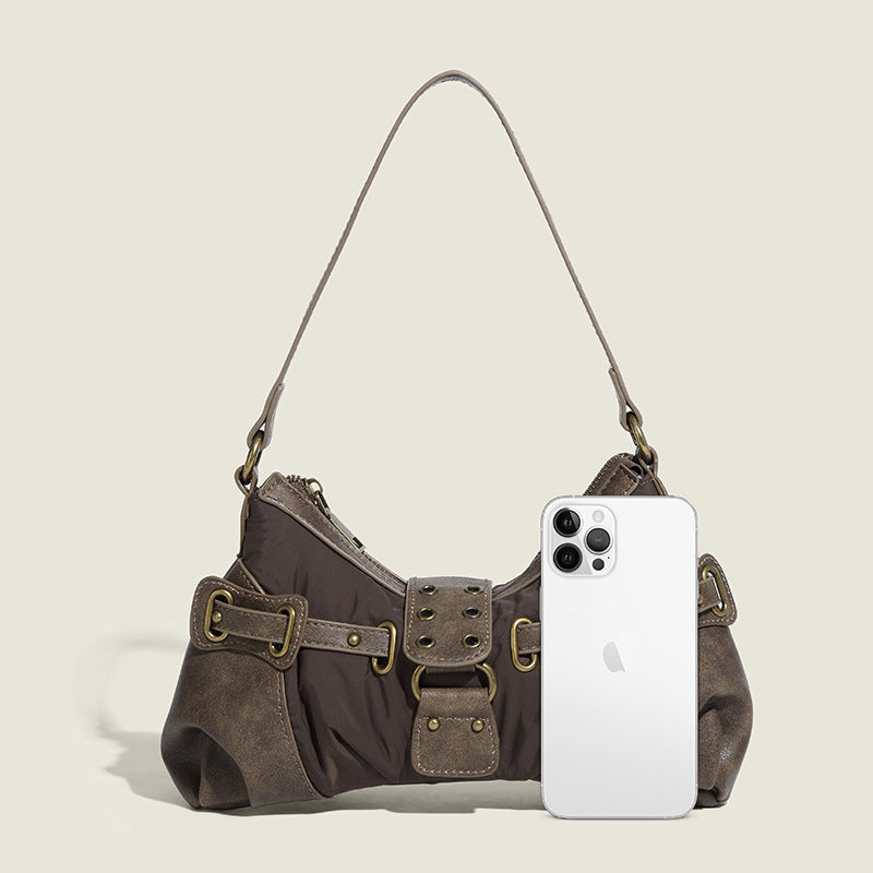 Retro Rivet Baguette Travel Bag