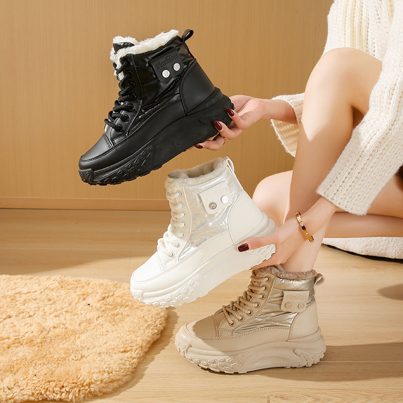 Fleece-Lined High-Top Windproof Boots