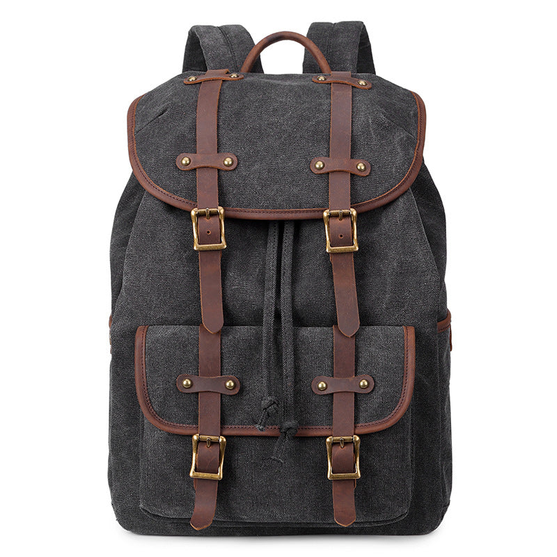 Unisex Canvas Backpack Oil Wax Outdoor Travel