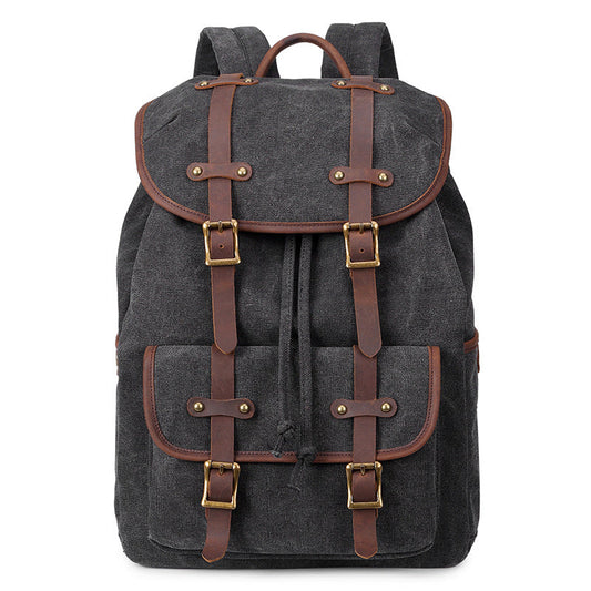 Unisex Canvas Backpack Oil Wax Outdoor Travel