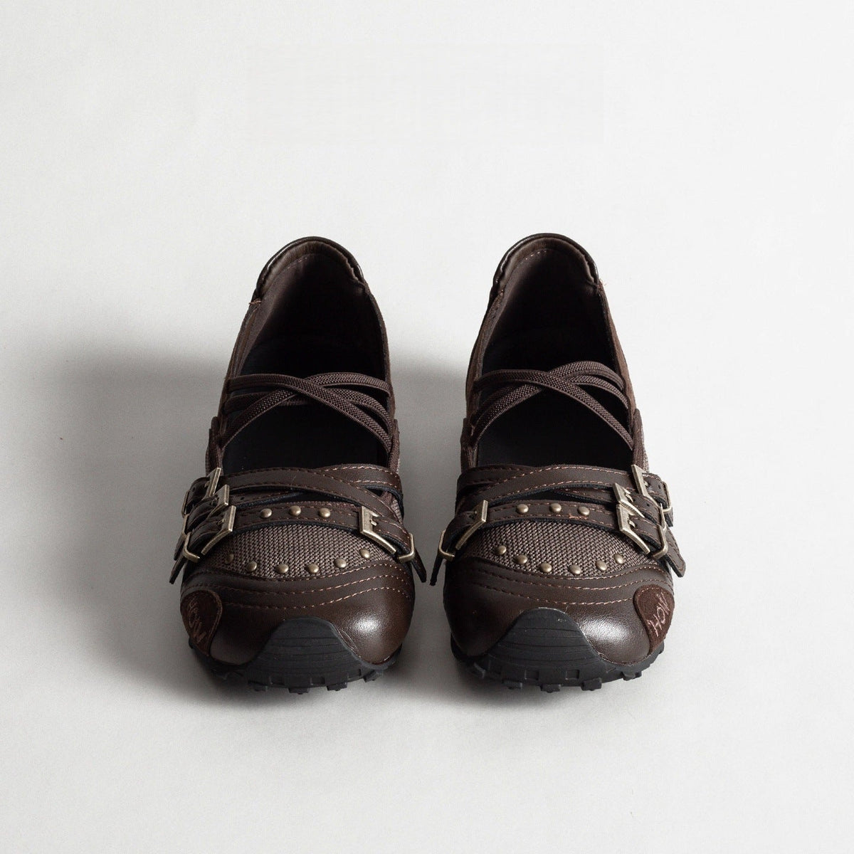 Women's Niche Retro Belt Buckle Sports Mary Jane Flats