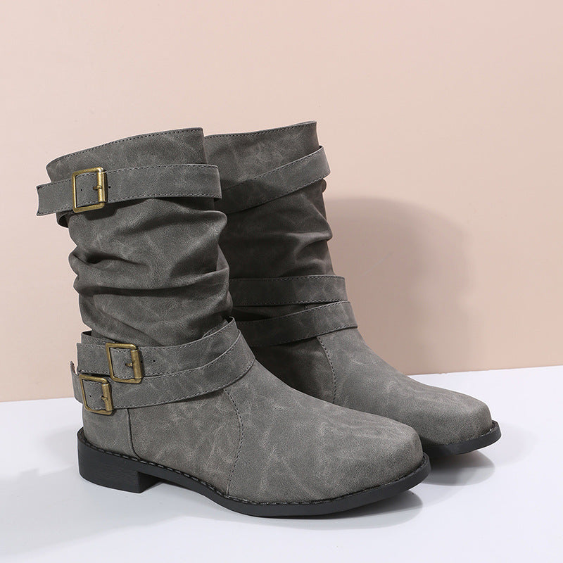 Women's Vintage Martin Belt Buckle Boots