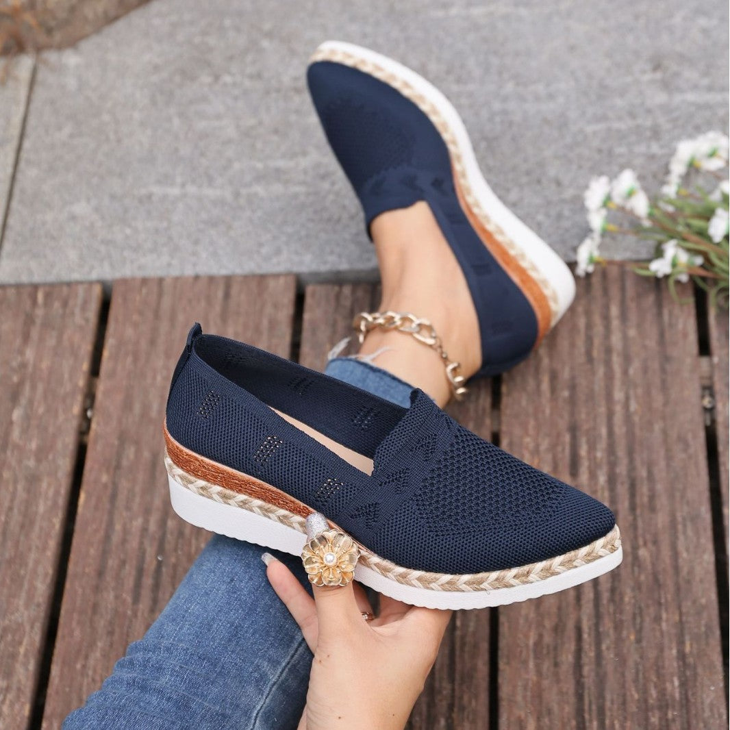 Women's Woven Platform Pointed-Toe Wedges