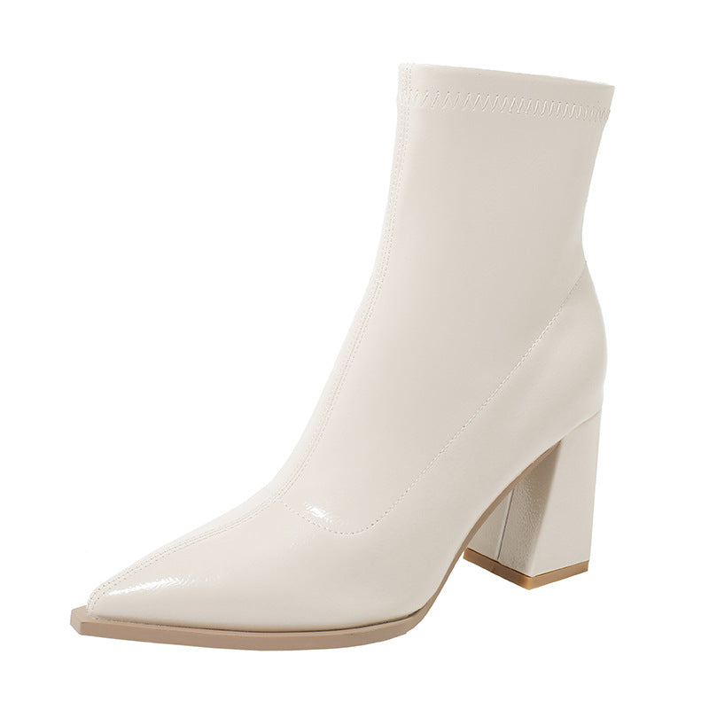 Women's Pointed-Toe Block Heel Boots