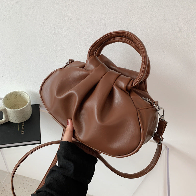 Women's Retro Pleated Shoulder Crossbody Bag