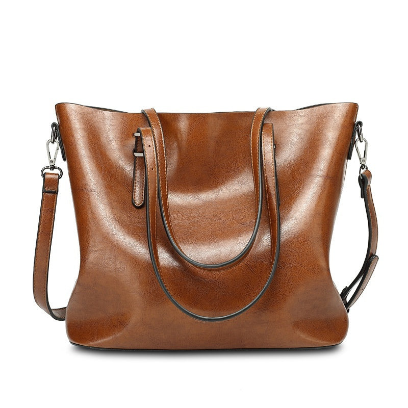 Women's Retro Style Oil Wax Shoulder Bag Travel Bag