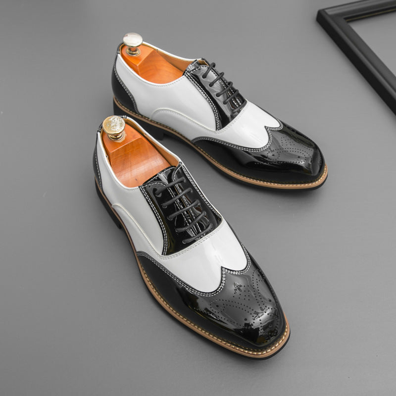 Men's Brogue Plus Size Color Matching Shoes