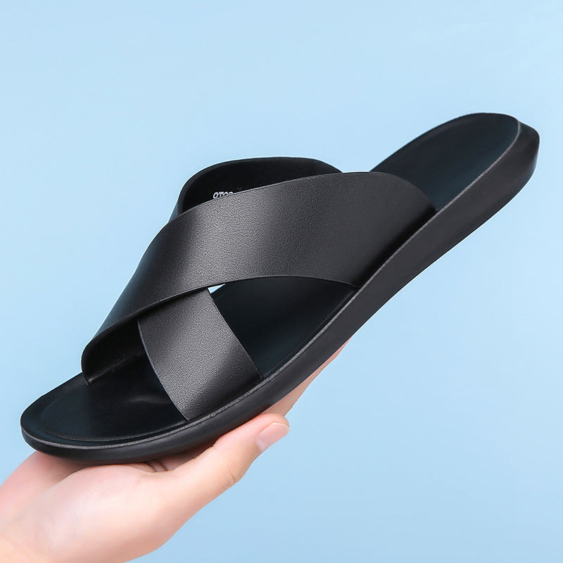Men's Leather Casual Slippers