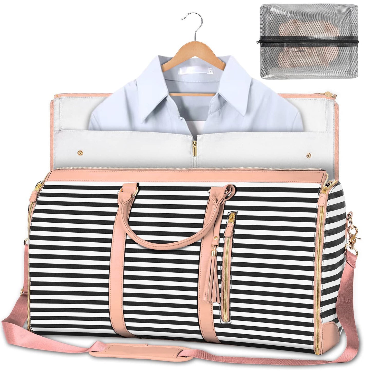 Women's Large Capacity Travel Duffle and Garment Bag Handbag