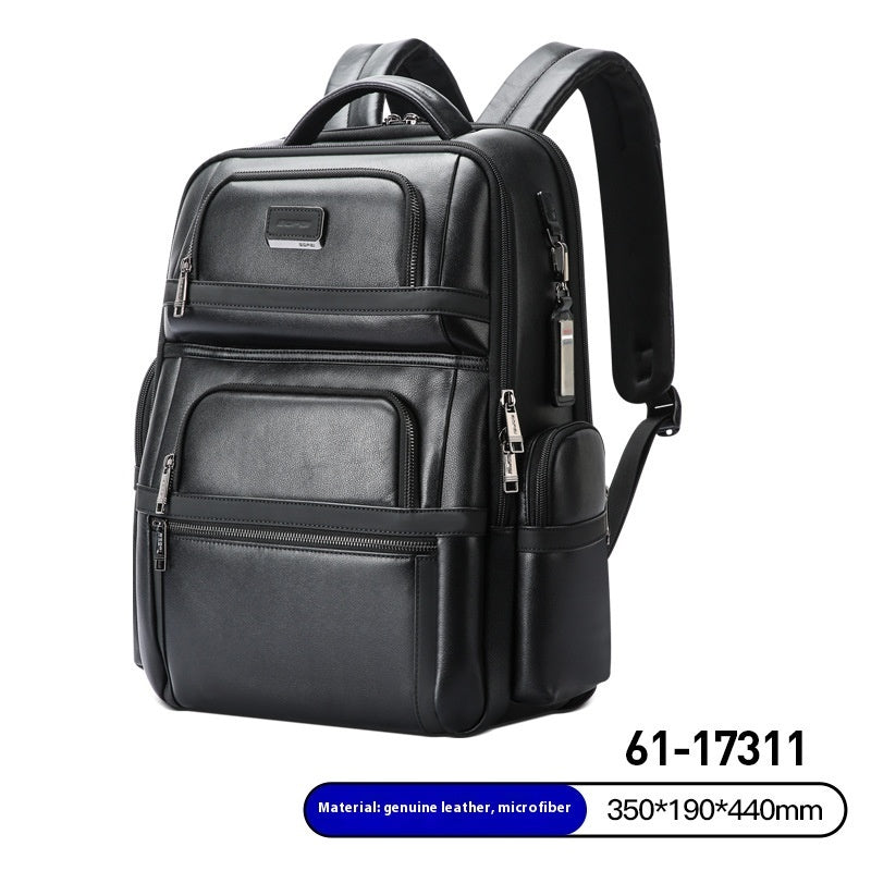 Men's Genuine Leather Commuter Backpack
