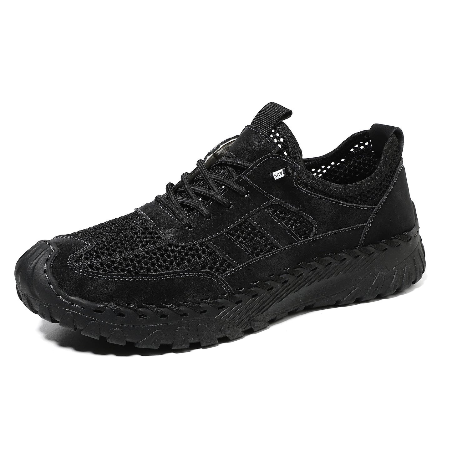 Men's Sewed Cowhide Mesh Flats