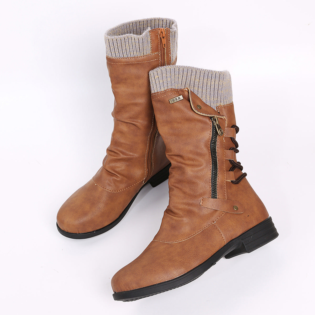 Women's Round-Toe Side Zipper Boots