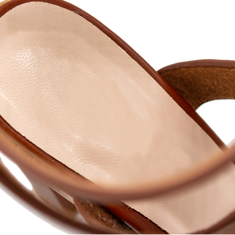 Women's Plus-Size Chunky Heel Sandals