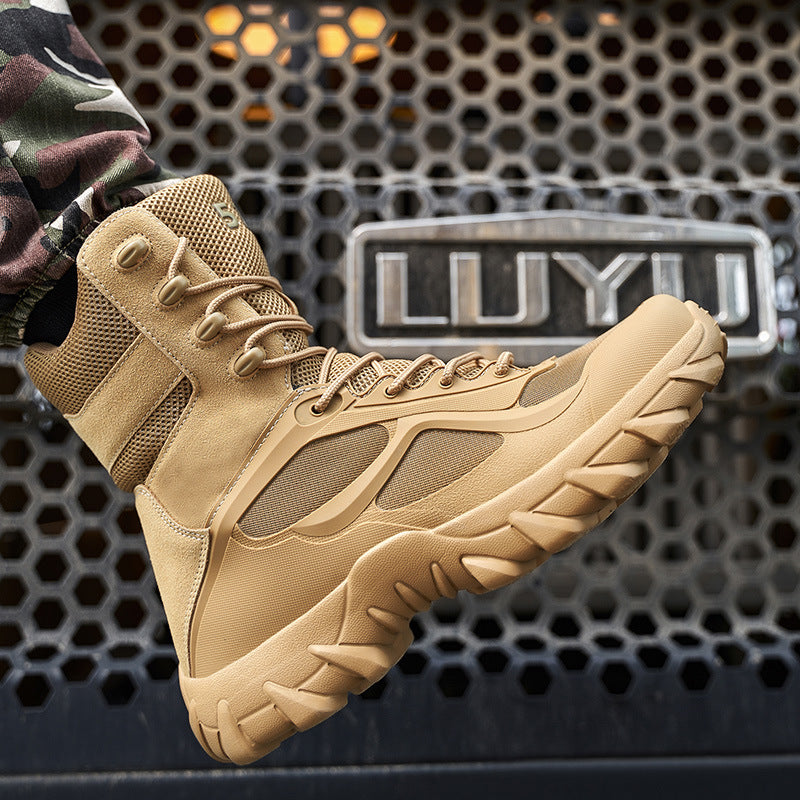 Men's Extended-Size High-Top Military Boots