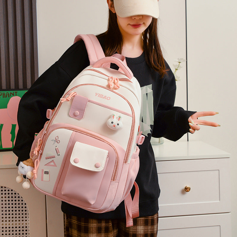 Large Capacity Color Contrast Casual Backpack