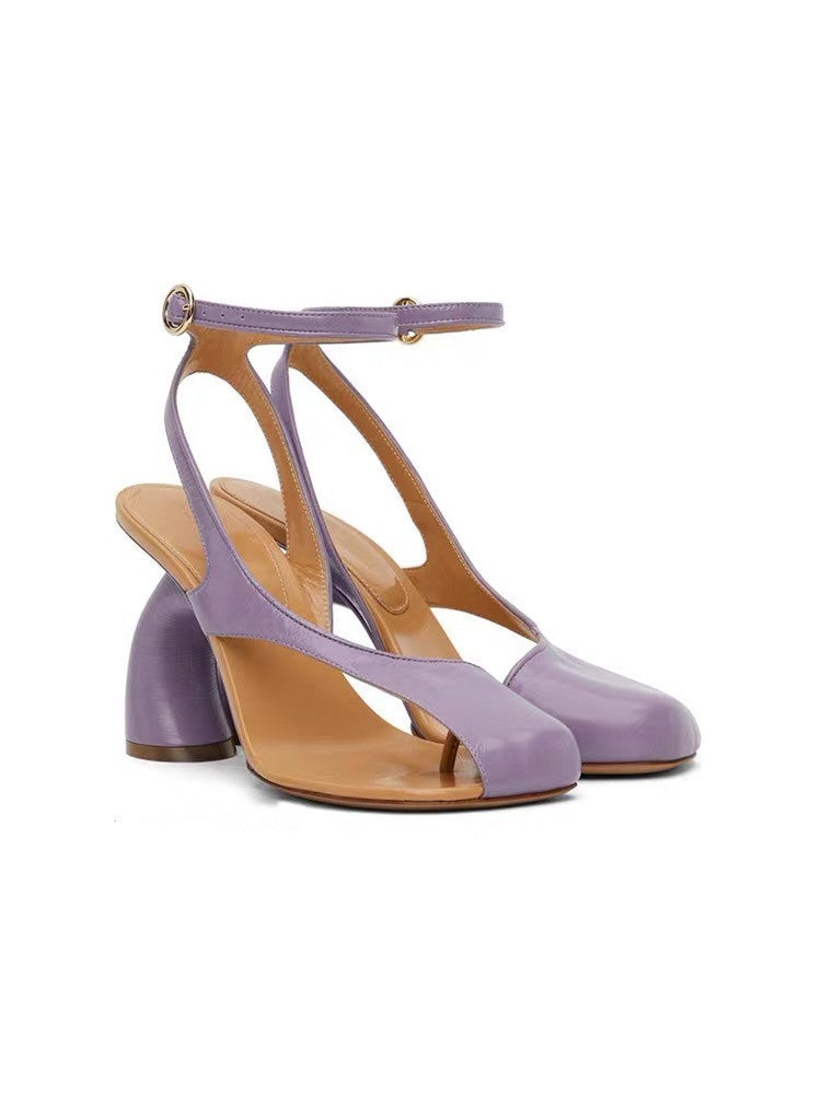 Women's Stiletto Peep-toe Sandals With A Square-Toe
