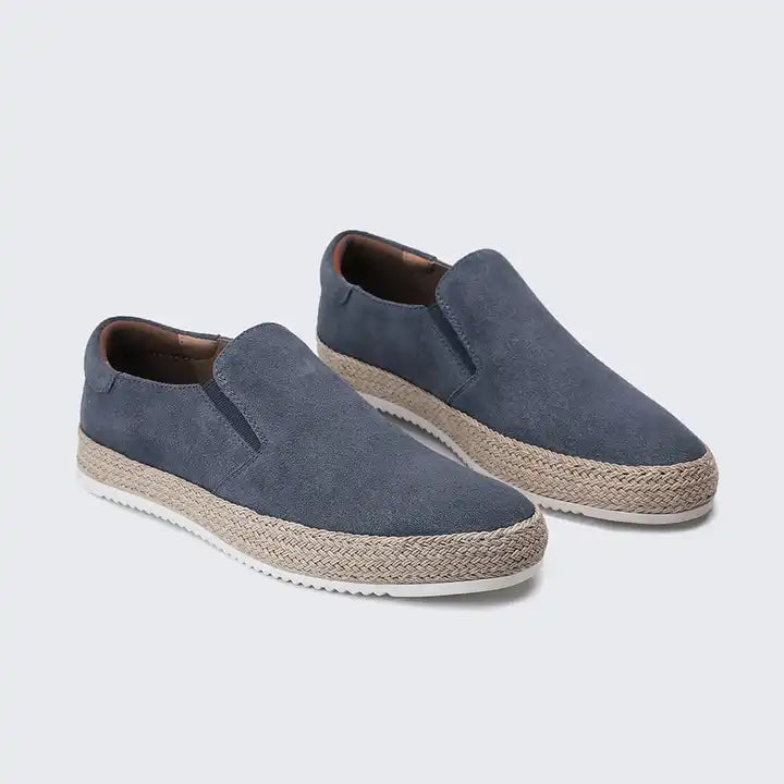 Round-Toe Woven Slip-On Flats