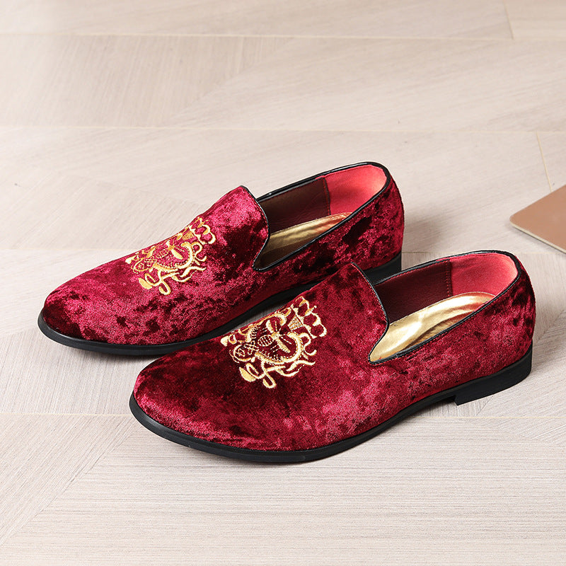 Men's Embroidered Slip-on Loafers