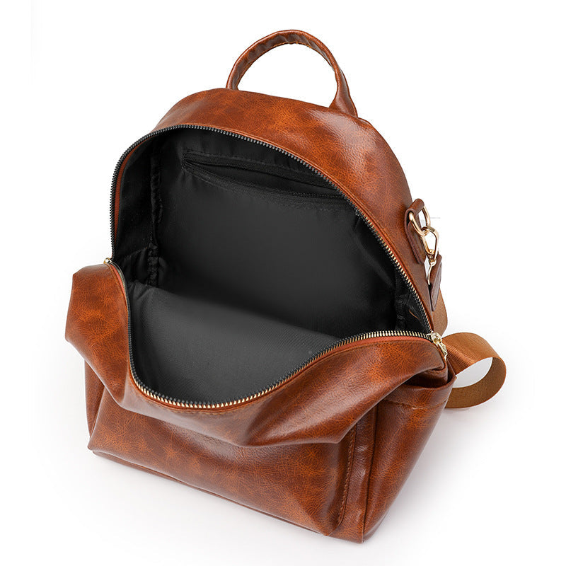 Women's Elegant Solid-Color Commuter Backpack