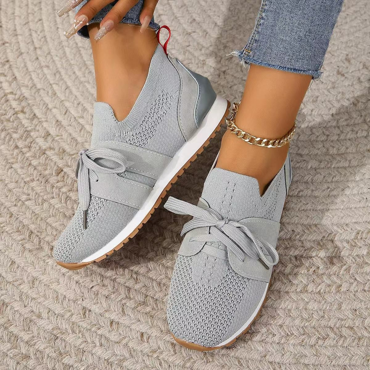 Women's Lace-Up Mesh Walking Wedges