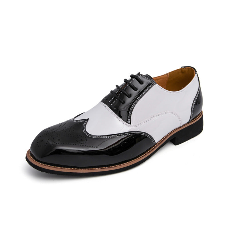 Men's Brogue Plus Size Color Matching Shoes