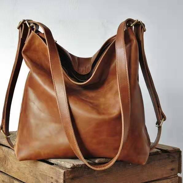 Retro Oil Wax Leather Travel Bag